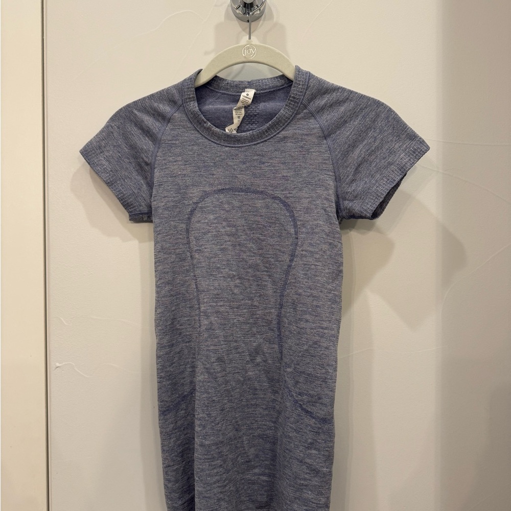 Lululemon Swiftly Tech Blue Sparkle Short Sleeve Shirt